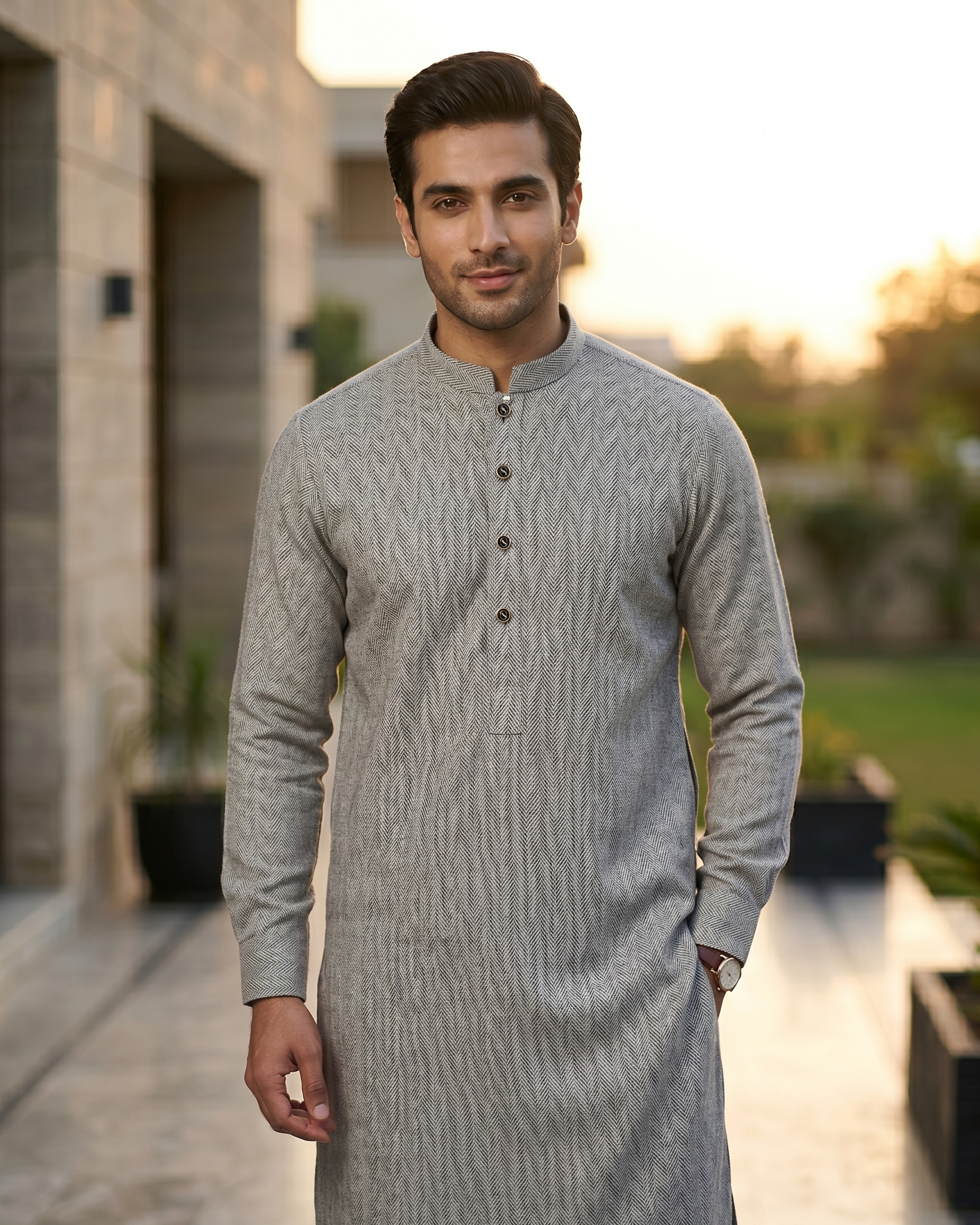 Celestial Grey Heritage Shalwar Kameez