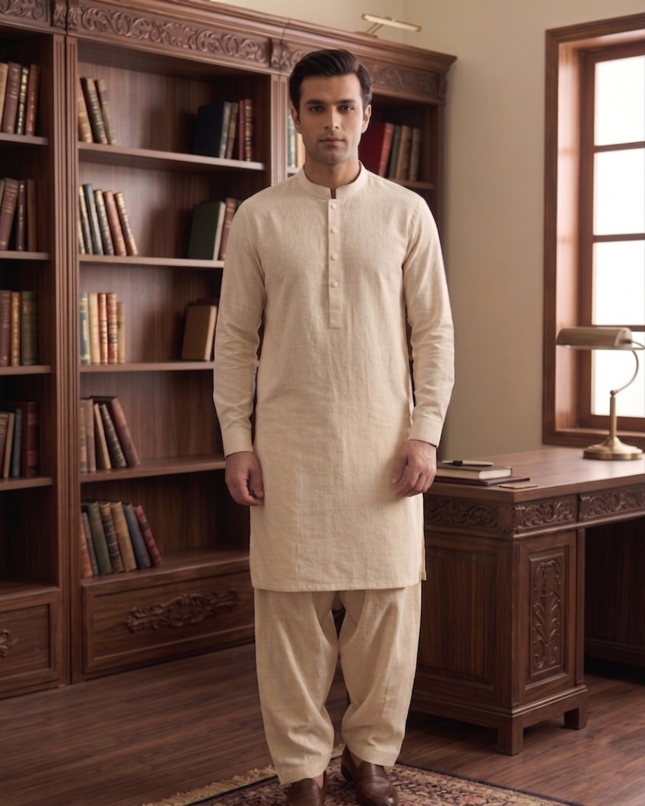 Ivory Heritage Pure Cotton Shalwar Kameez