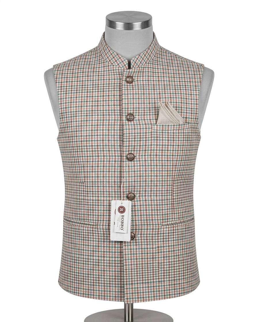 Ivory Cream Multicolor Pastel Check
