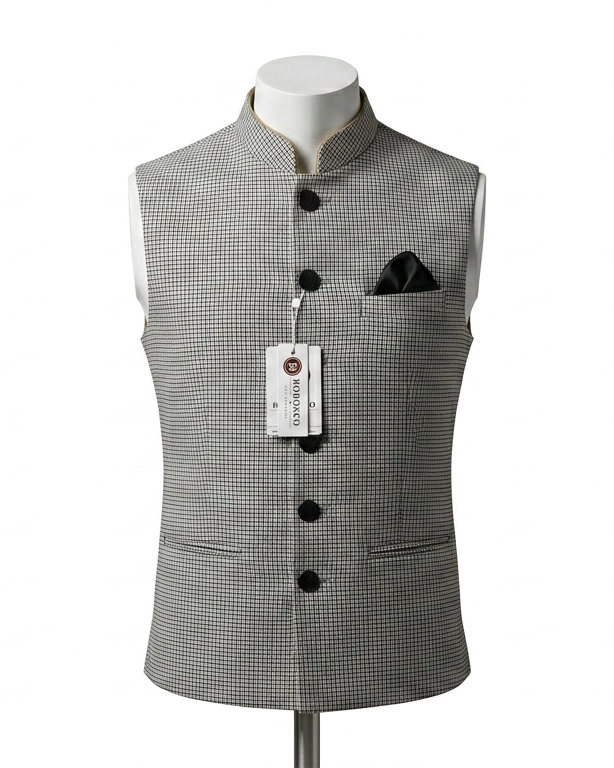 Monochrome Check Classic Waistcoat