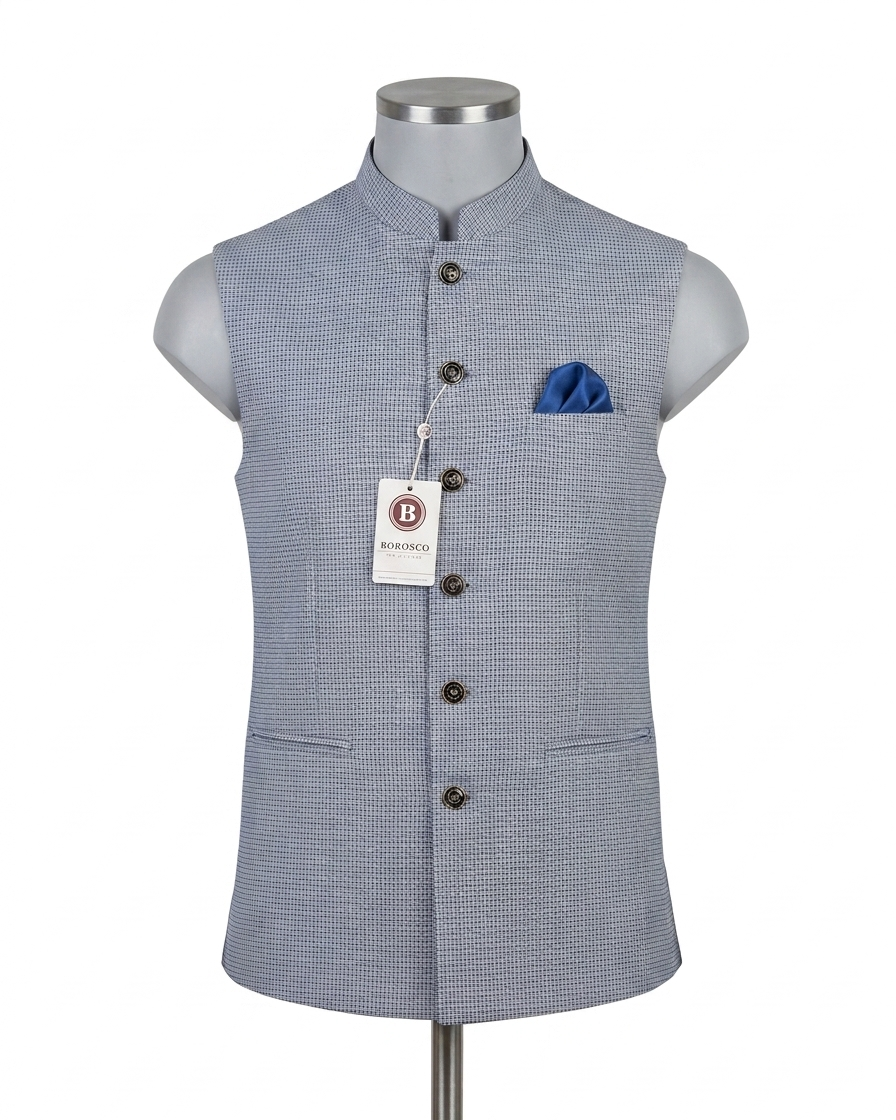 Silver Mist Micro Check Waistcoat