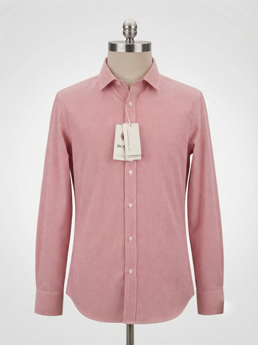 Premium Textured Pink Dress Shirt