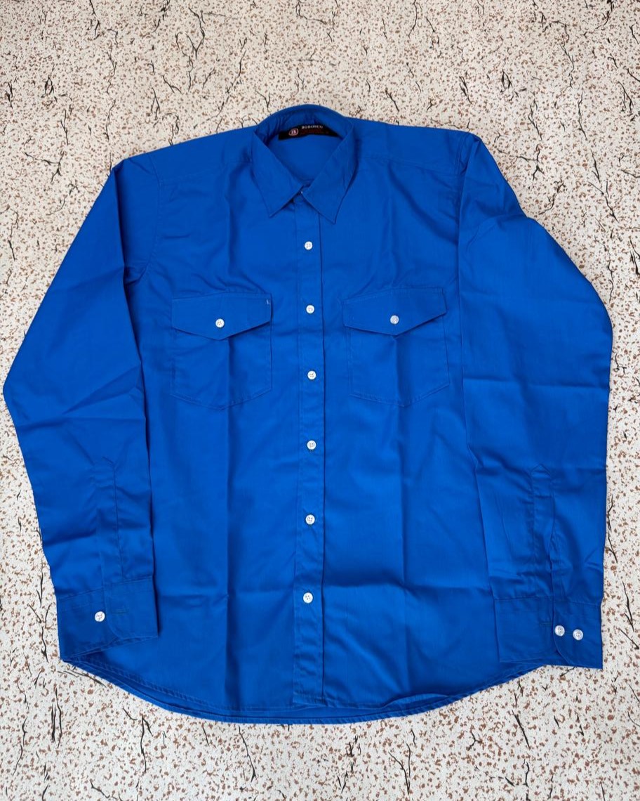 Royal Blue Casual Button-Down Shirt