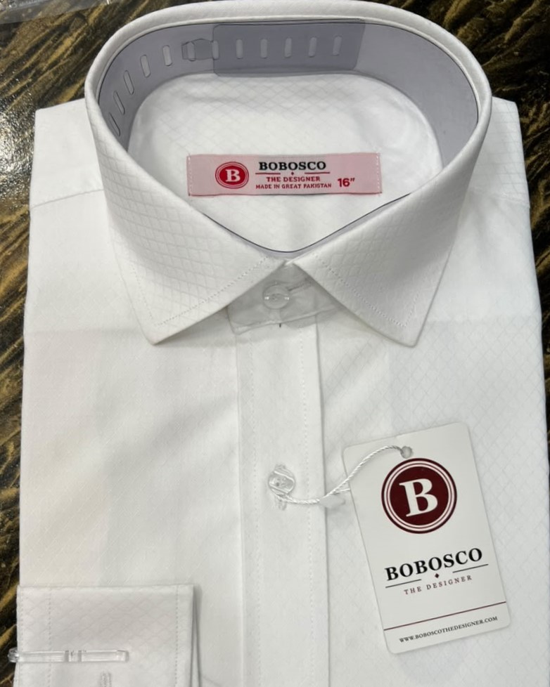 Classic White Diamond Formal Shirt